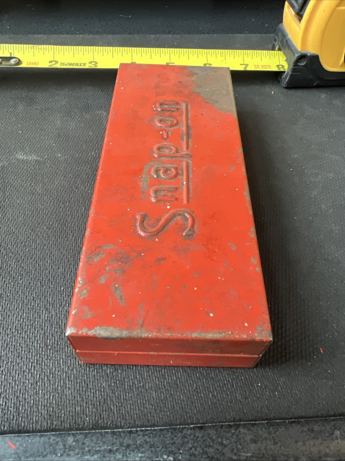 Snap On Tools USA Red Metal Storage Tool Case Socket Ratchet Box, 6” X 2” NICE🔥