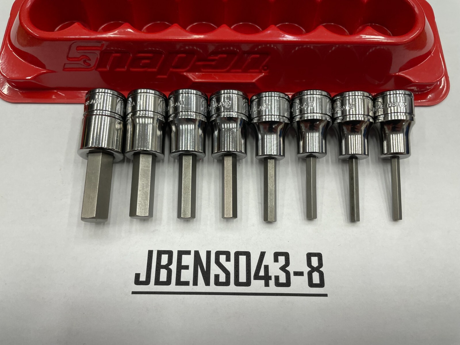 Snap-on Tools USA NEW 8pc 3/8″ Drive SAE Standard Hex Bit Socket Set 208EFAY
