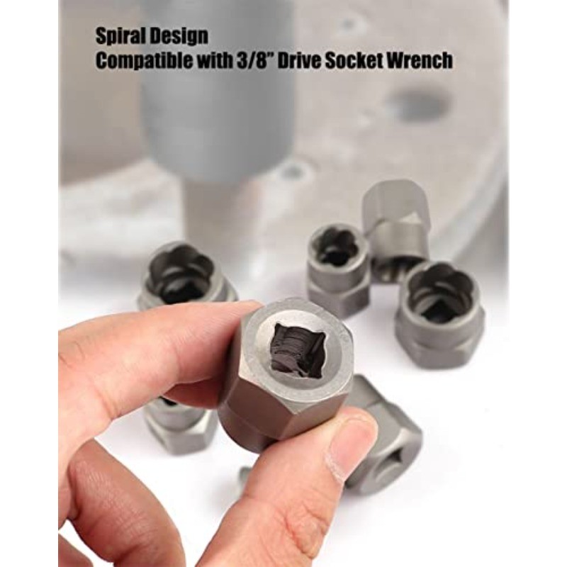 14pc Impact Bolt & Nut Remover Set 3/8″ Drive Bolt Extractor Tool Kit With Case