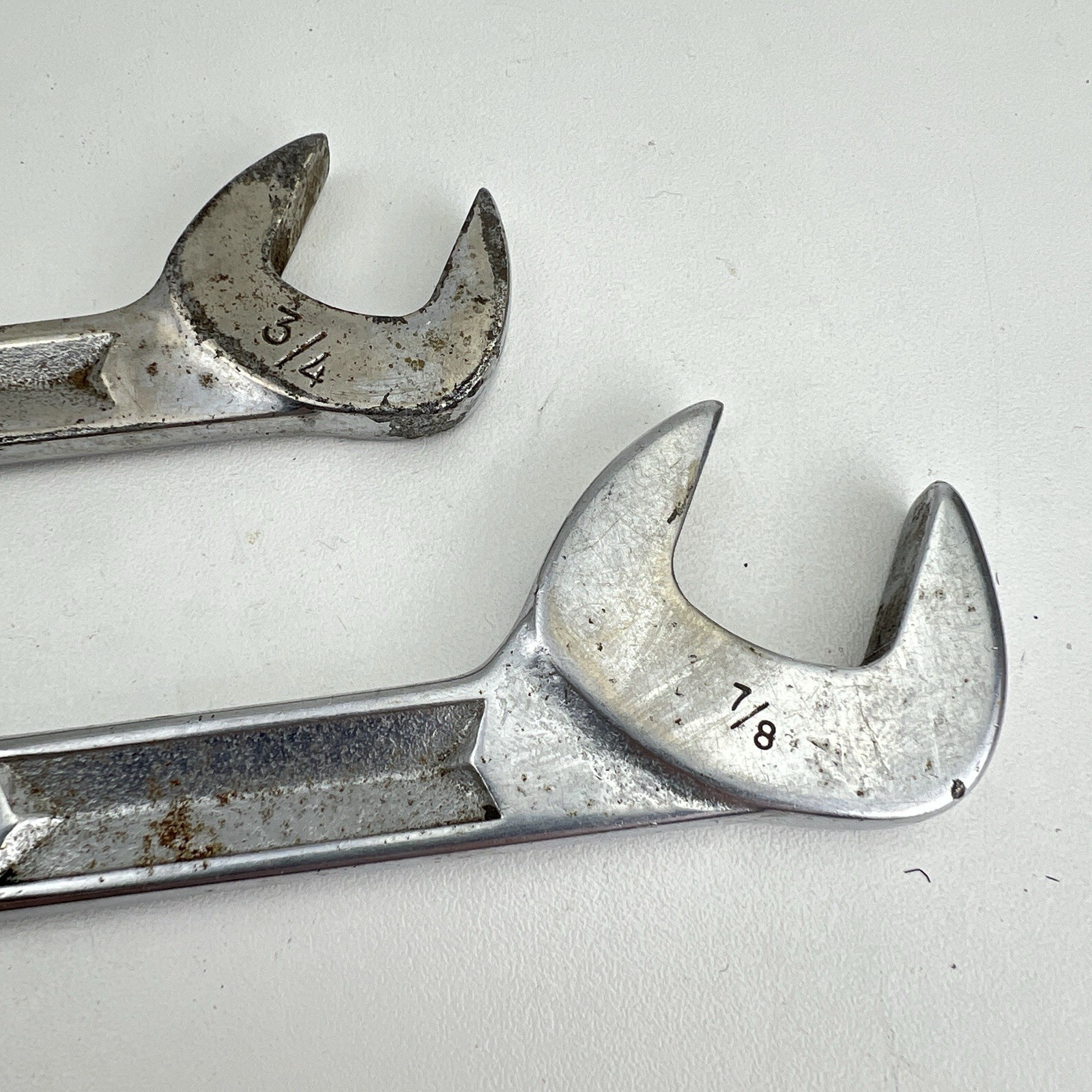 2 Snap-On SAE 4-Way Angle Head Open-End Wrenches 3/4 & 7/8 VS5224 & VS5228