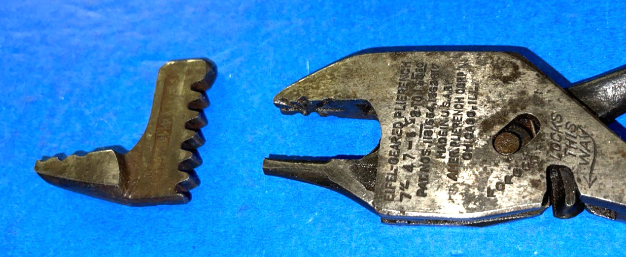 EIFEL TOOLS VINTAGE GEARED PLIERENCH 7 INCH 1 EXTRA HEAD