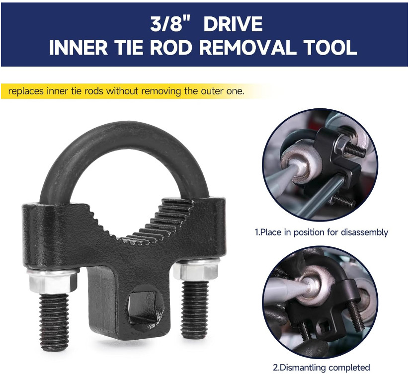 Inner Tie Rod Removal Tool, 27–44mm Hex Wrench with 1/2» Drive for Vehicles