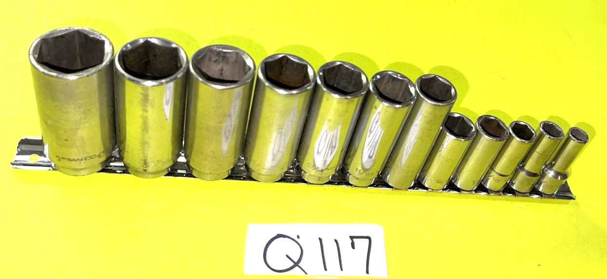 MATCO TOOLS 12 PIECE 3/8 DRIVE SAE. DEEP 6 POINT SOCKET SET 5/16 THROUGH 1 INCH