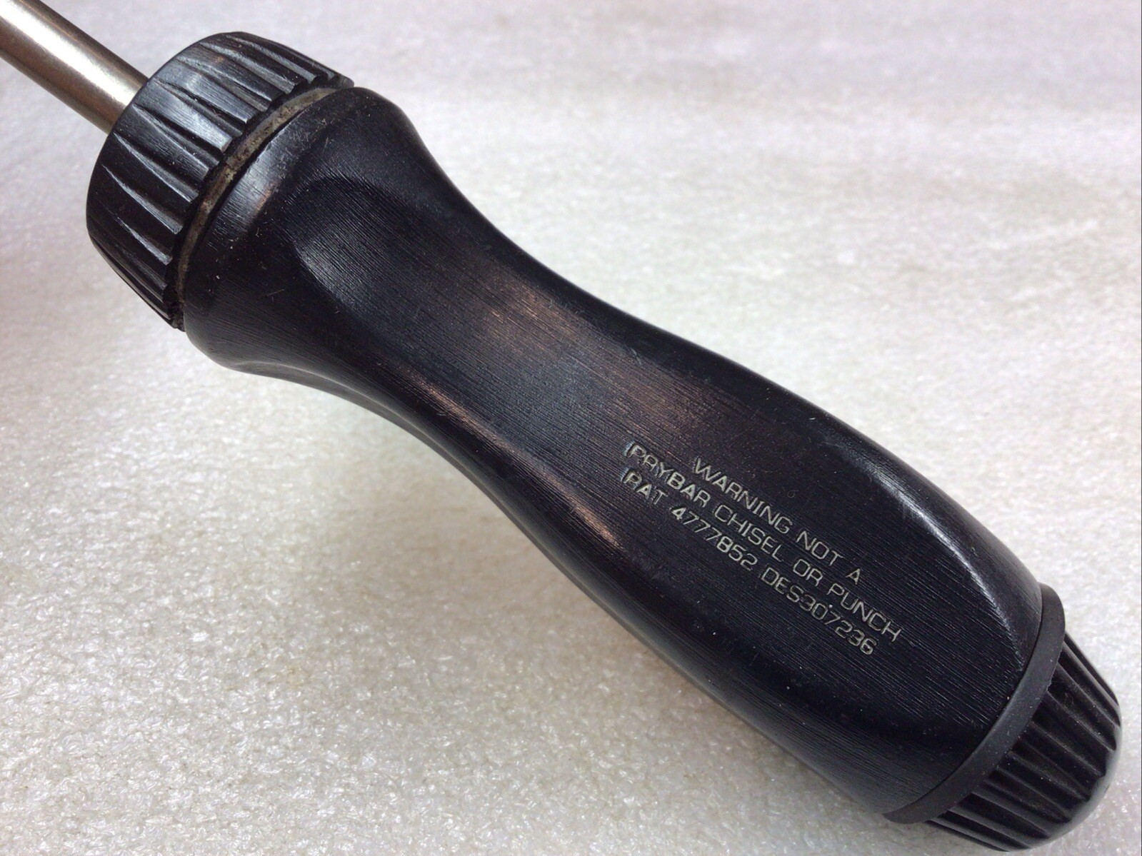 Snap-On#SSDMR8A – 13”Long Ratcheting Black Hard Handle Screwdriver/No Bits-USA-