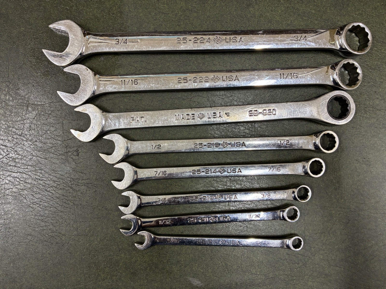 Armstrong USA Combination Wrench Set 8pc Smaller Sizes 5/16″ to 3/4″ – Good Used
