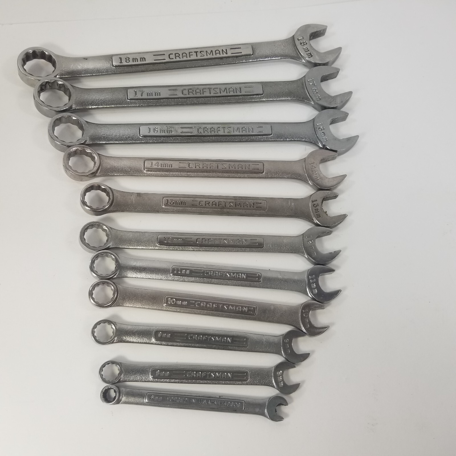 Craftsman 11x Metric Combination Wrench Set 6 8 9 10 11 12 13 14 16 17 18 VA USA