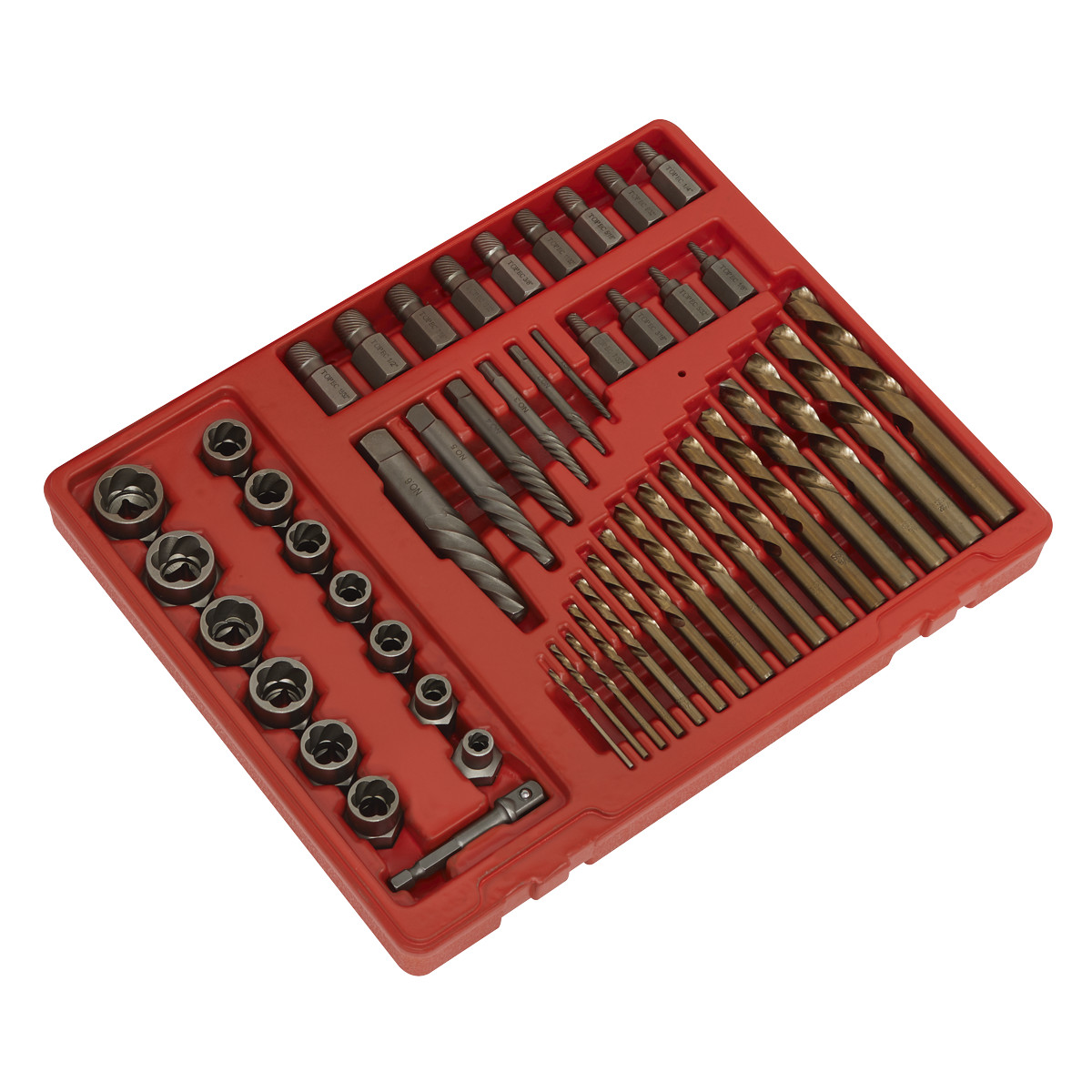 Sealey 49 Pieces 3/8″ Square Drive Master Extractor Set In Storage Case AK8149