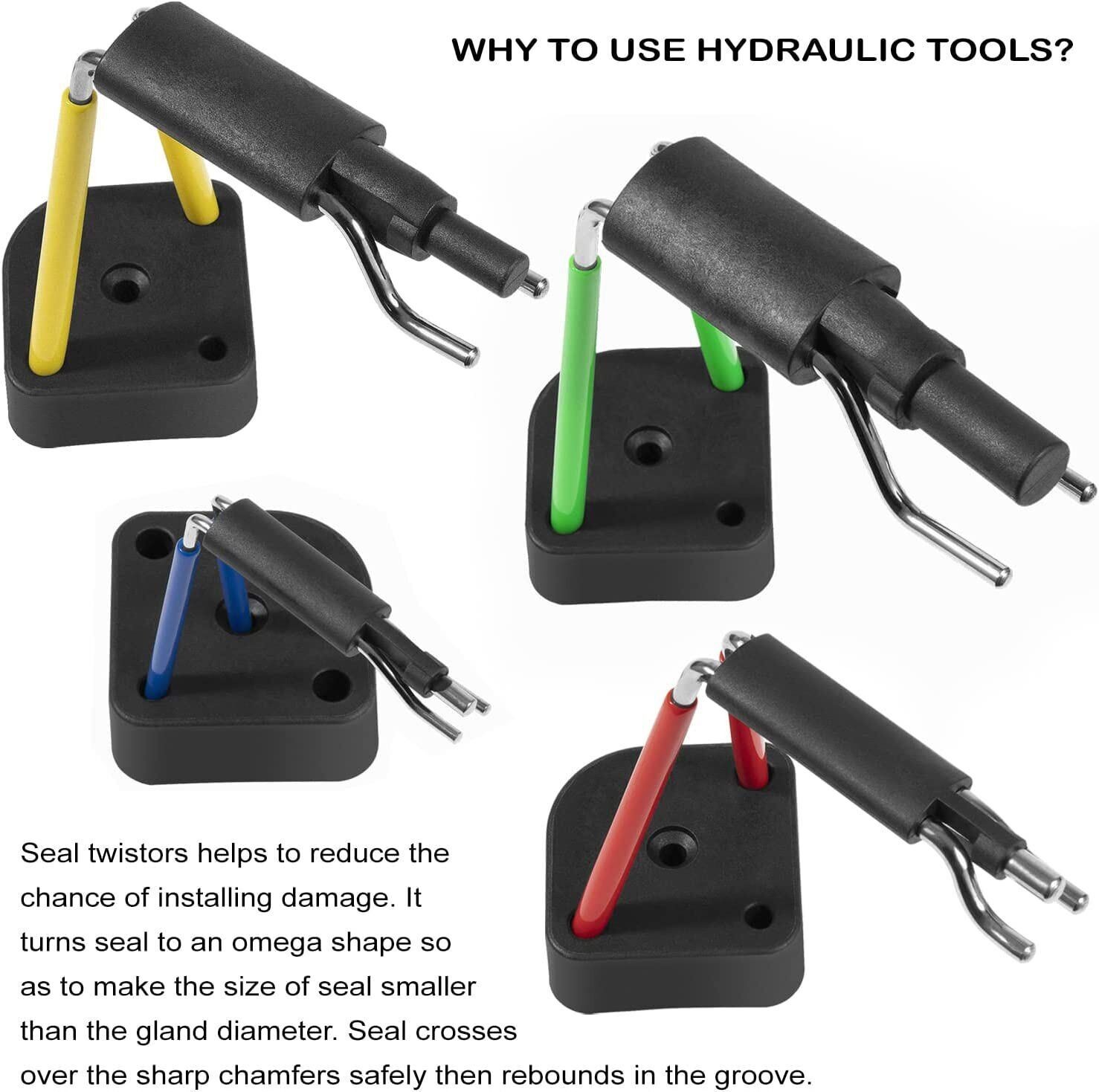 Rod Seal Install Tool Set Hydraulic U-Cup Twistor Installation With a Seal Pick