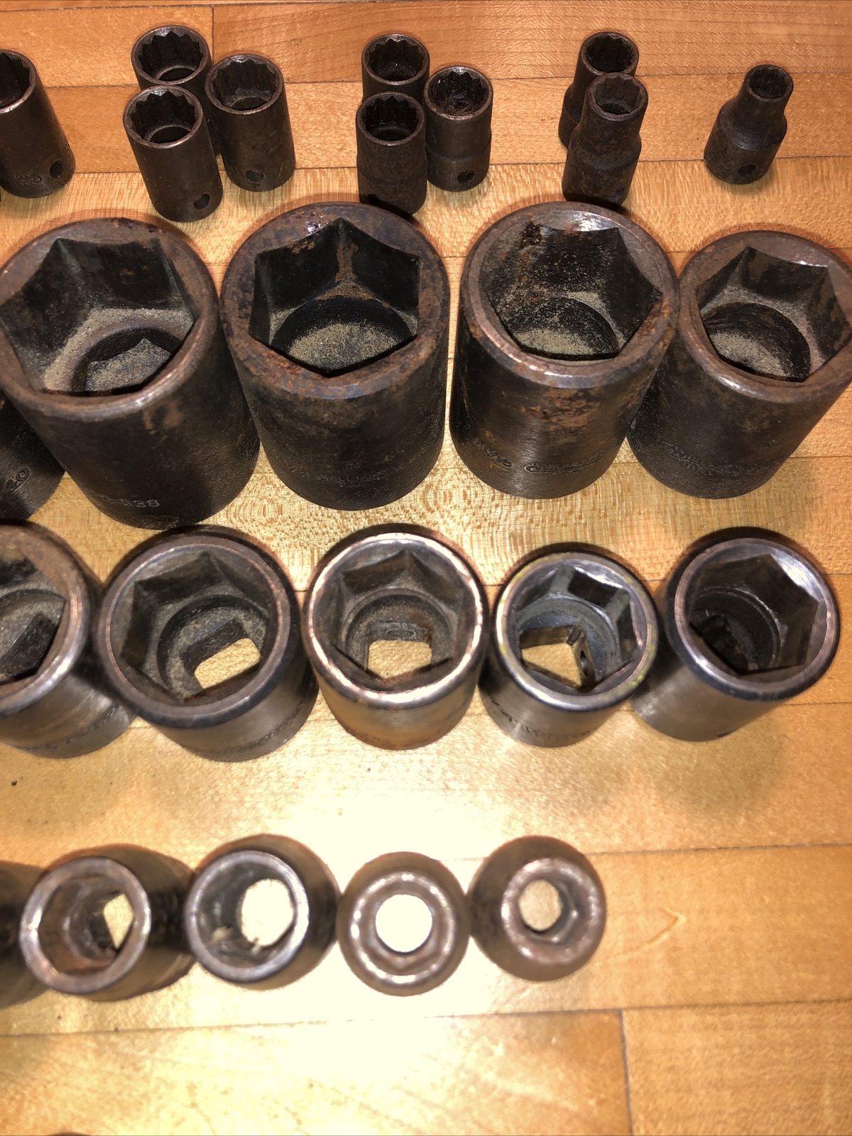 VTG 55pc Williams Vulcan 1/2” Impact 3/8” Socket Lot SAE Swivel Adapter 1/2 3/4