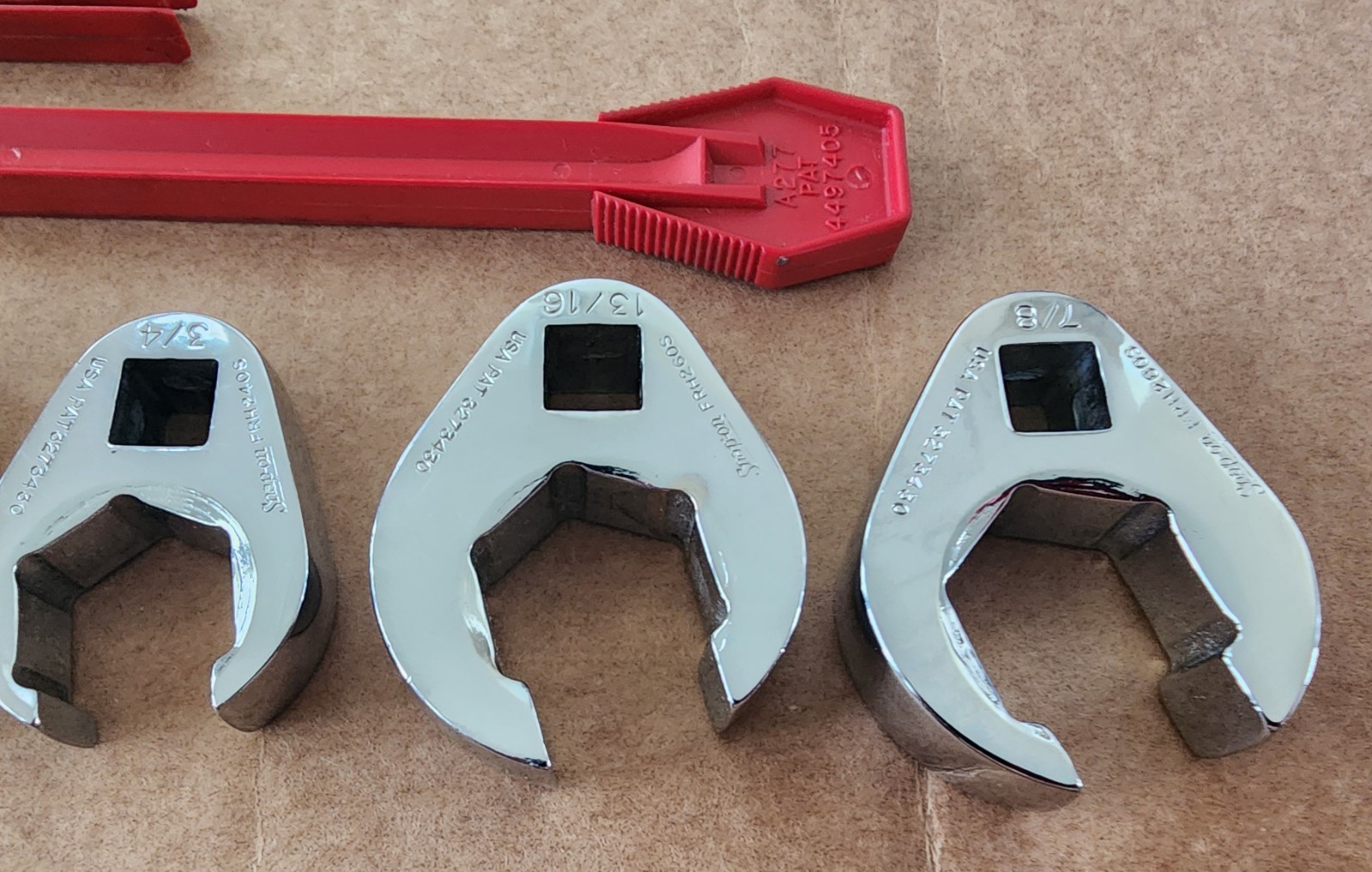 Snap-On 9 pc 3/8 Dr 6Pt SAE Flare Nut Crowfoot Wrench Set 207SFRH 13/16 7/8 Incl