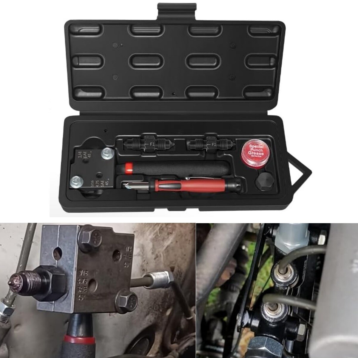 33260 Low Profile Brake Line Single/Double Flaring Tool Kit For 4.75, 3/16, 1/4