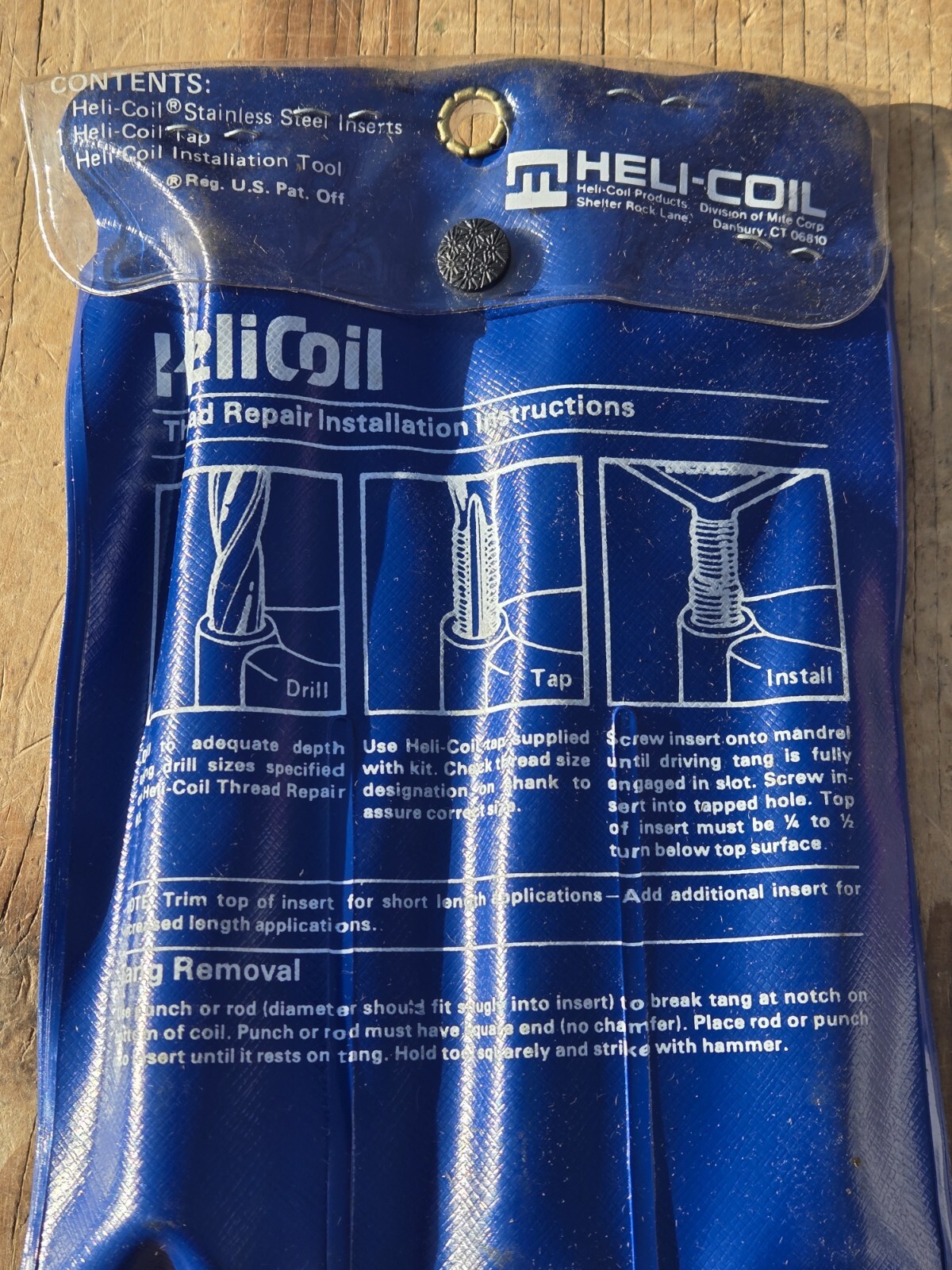 NOS Vintage Helicoil METRIC Thread Repair Kit M8 x 1.25 w/12 Inserts 5546-8 USA