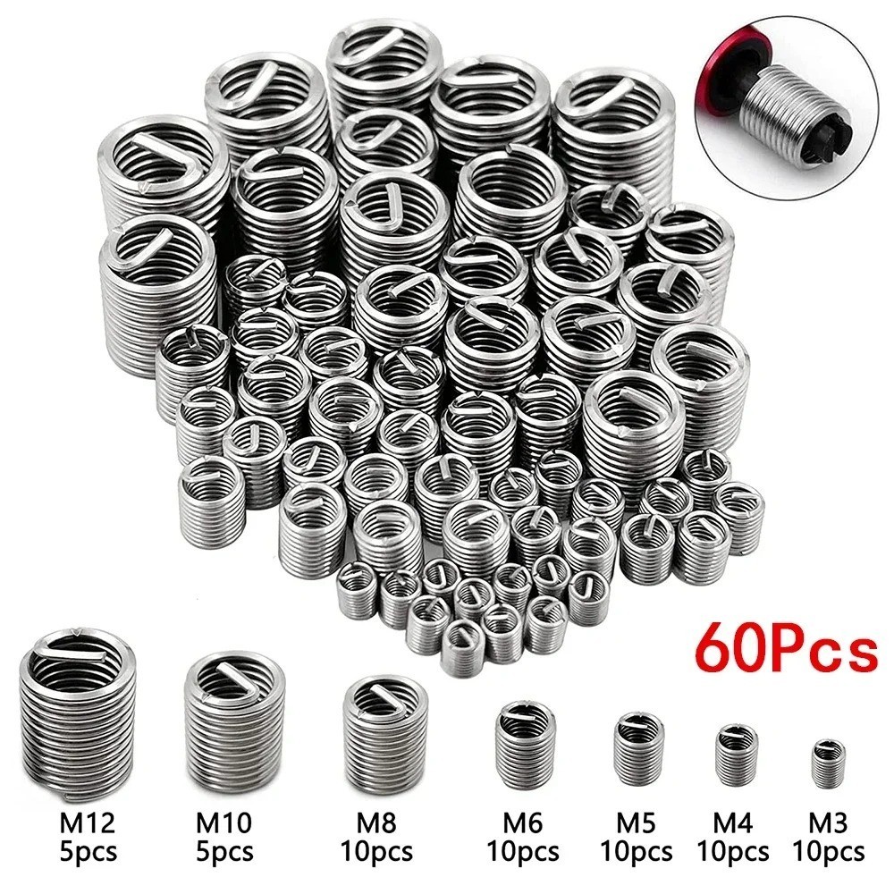 Screw Sleeve Set – 60Pcs Stainless Steel Thread Inserts for Repair