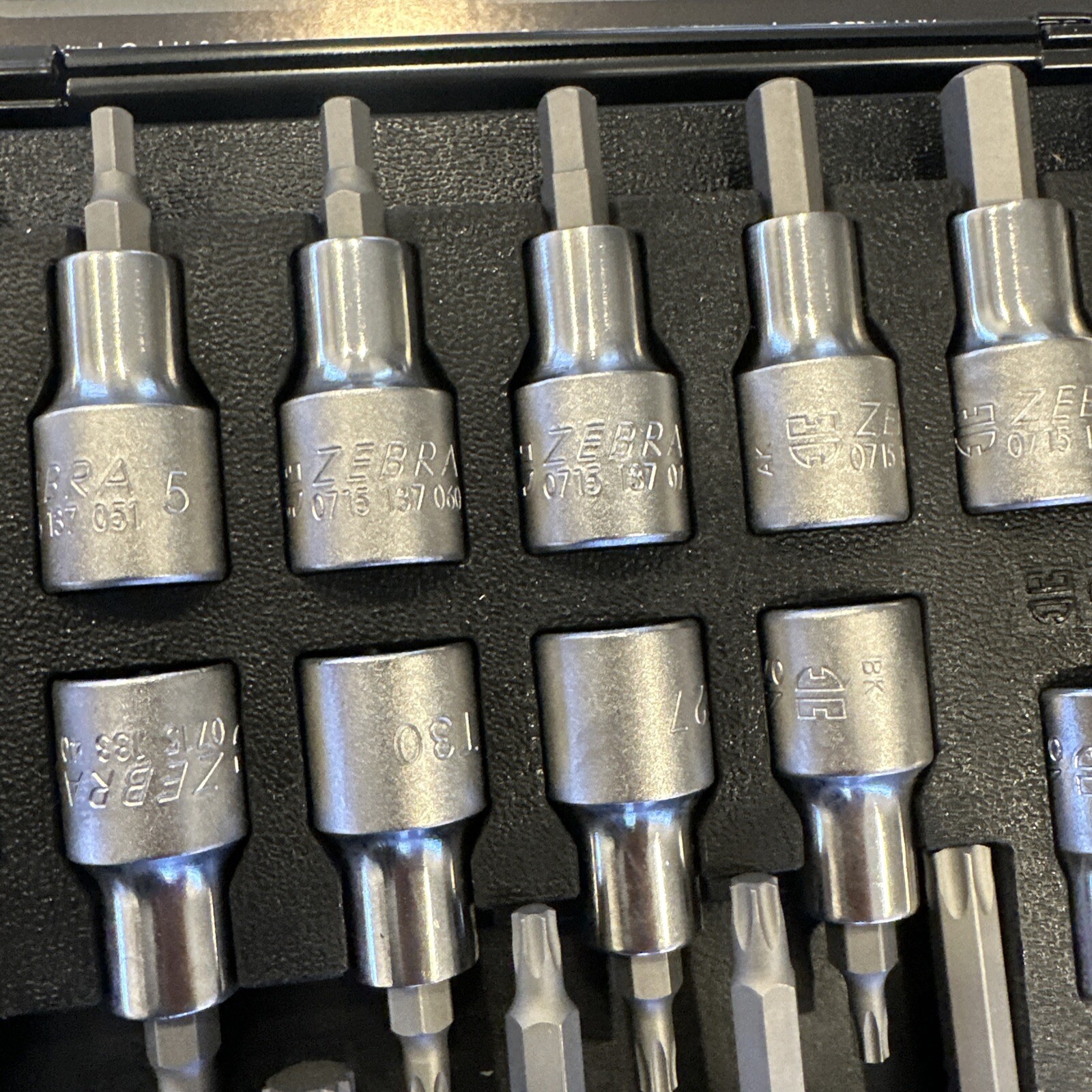 Wurth ZEBRA 1/2 Inch Torx, Multi-Point (12-Pt), & Allen Socket Set 31 Pc W/ Case