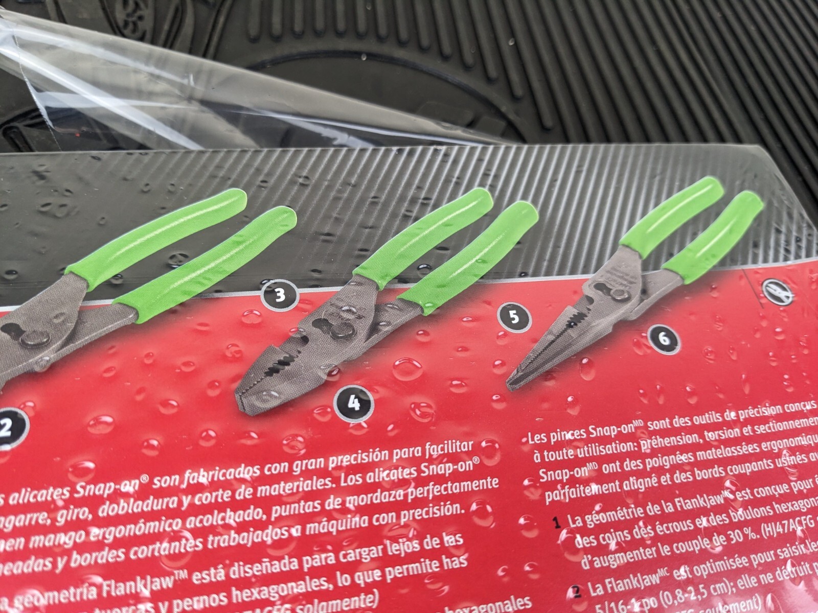 #ba860 Snap-on Tray for USA Green 3pc Soft Grip Slip Joint Pliers PL347ACFG