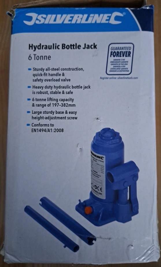 Silverline 457050 Hydraulic Bottle Jack 6 Tonne