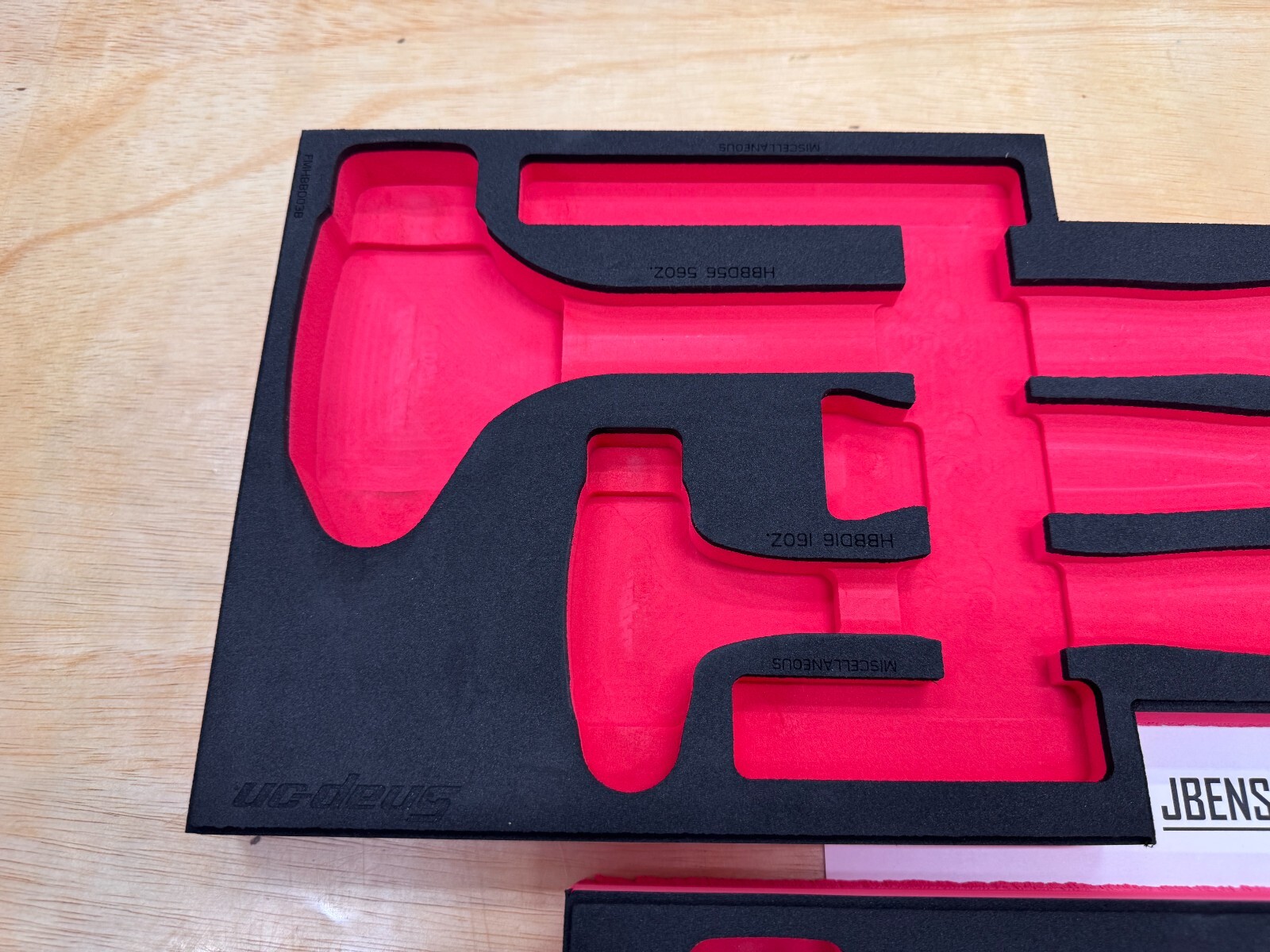 Snap-on Tools NEW RED 2pc FOAM ORGANIZERS for 6pc Dead Blow Steel Face Hammers