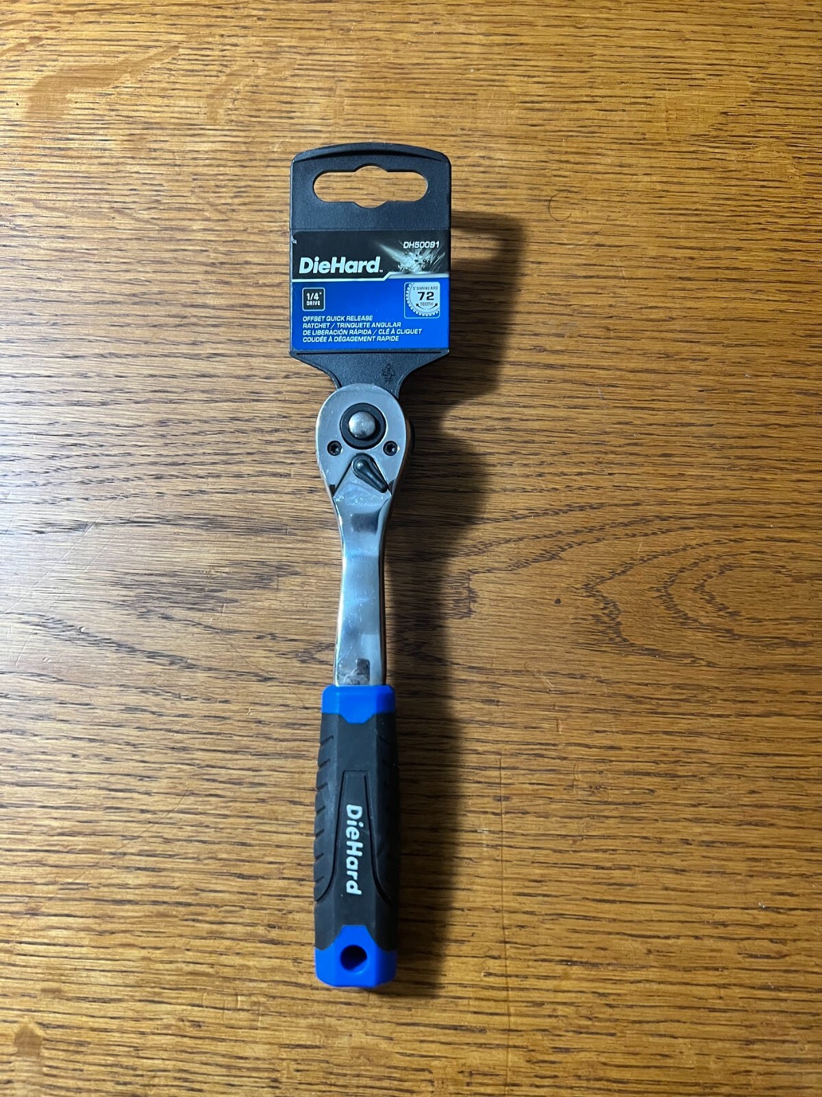 DieHard 1/4″ Drive Quick Release Offset Ratchet, 72 Tooth