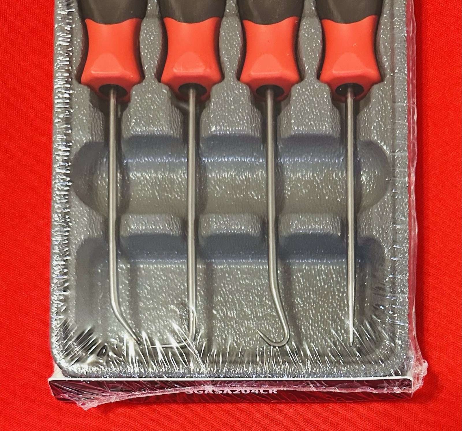 Snap On Tools Mini Soft Grip Pic 4 Pieces Set Red New