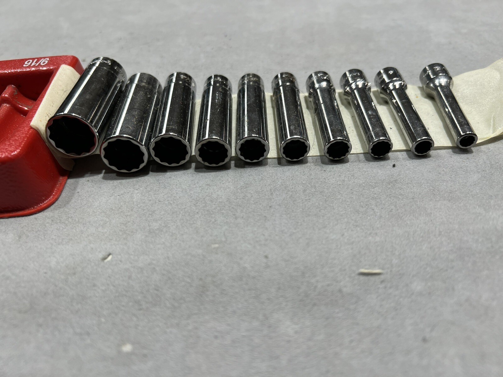 #bc473 SNAP-ON TOOLS 1/4 DRIVE SAE DEEP 12 POINTCHROME SOCKET SET 110STMDY