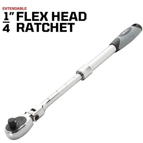 EZRED MR14FL Locking Flex Head Extendable Ratchet, 1/4″ Drive