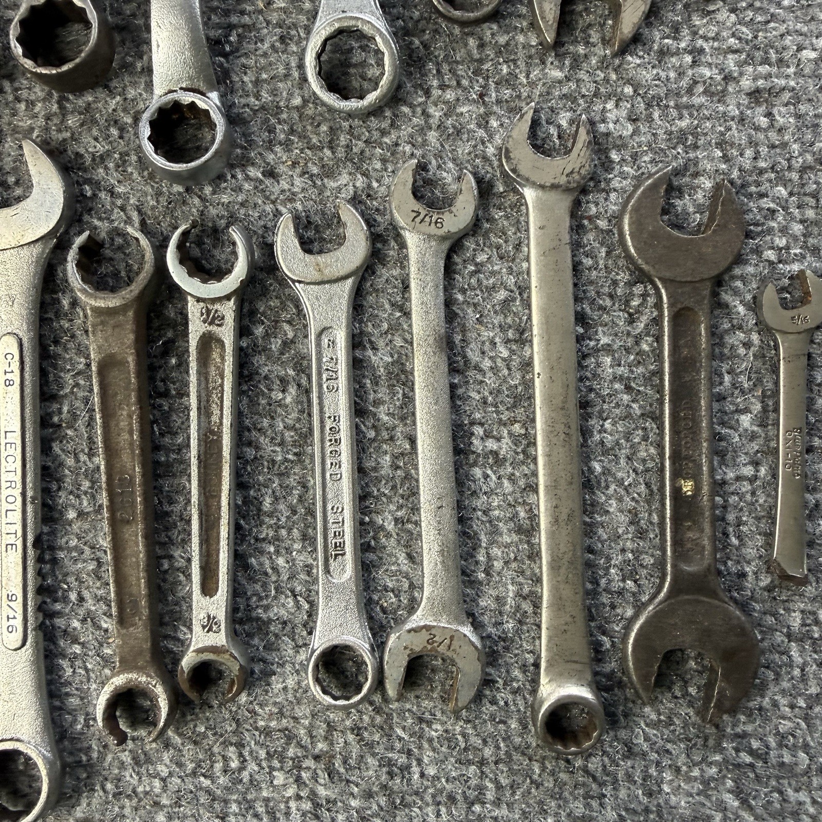 VTG Wrenches (Lot Of 28) American Made Craftsman, S-K Wayne, Lectrolite & More..