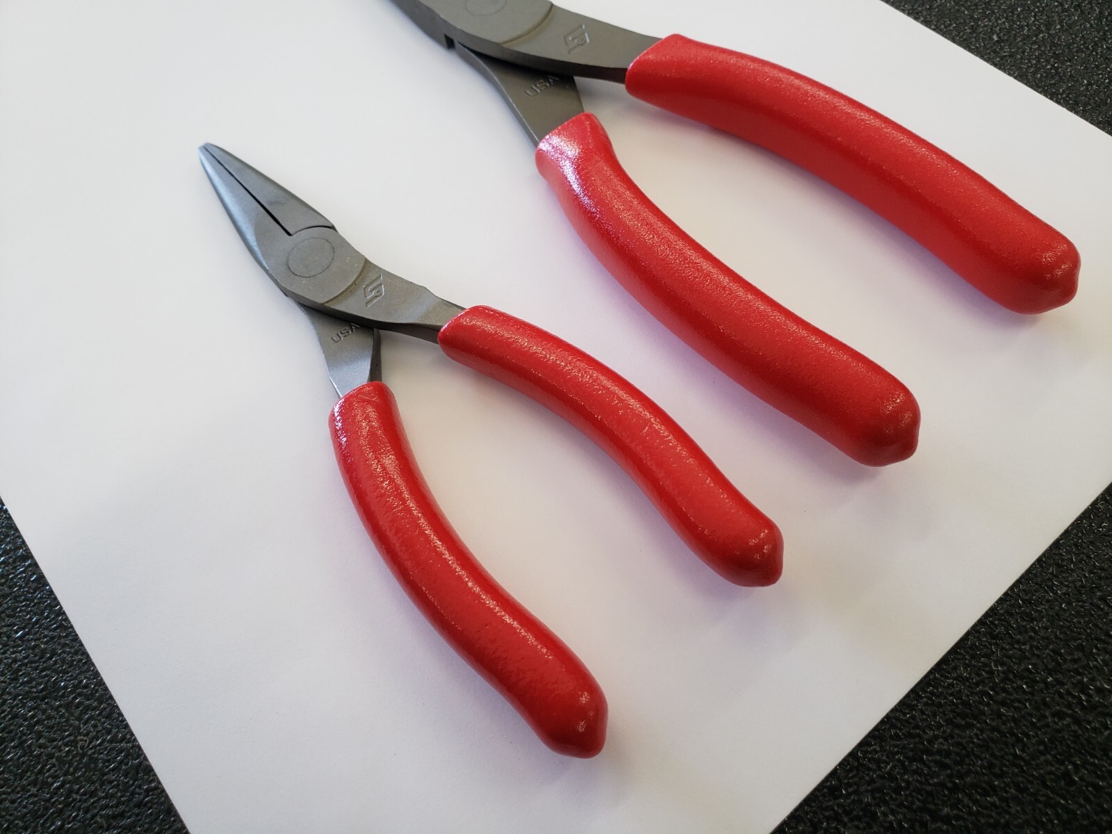 Snap-on Tools USA NEW 2pc RED 9″ & 6″ Soft Grip Needle Nose Pliers Lot Set