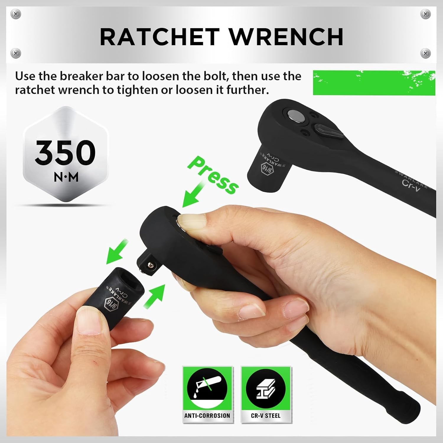 Swanlake 50-Piece Automotive Impact Socket Set – High Durability & Efficiency