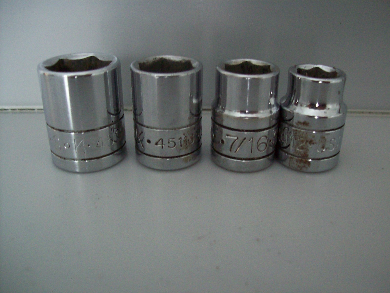 SK 4 Piece 3/8″ Dr. 9/16,1/2,7/16,3/8 6pt Standard Fractional Chrome Sockets