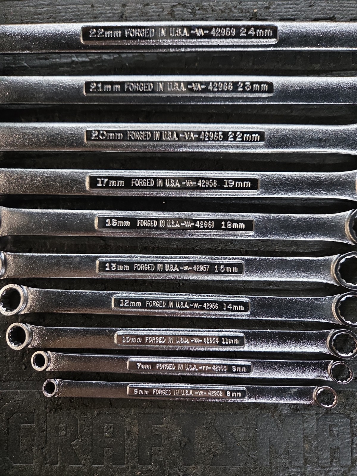 Craftsman Metric Double Box End Wrench Set 12 Point 6mm to 24mm 10pc Made in USA
