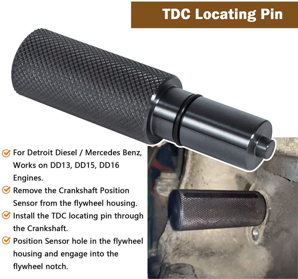 For Detroit Diesel DD15 DD16 Camshaft Timing Tool TDC Locating Pin & Engine Tool