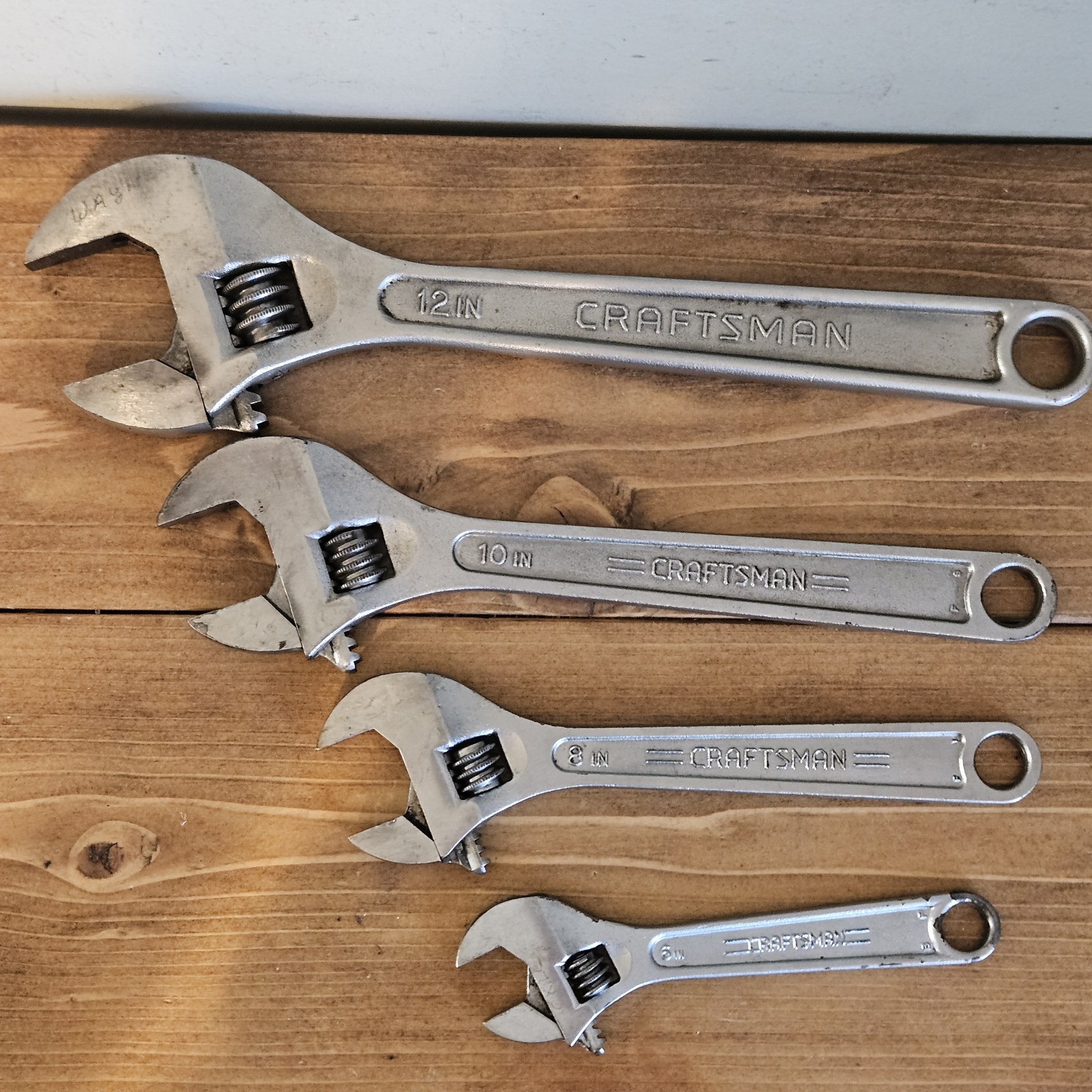 Vintage Craftsman 4″ 6″ 8″ 10″ 12″Adjustable Wrench 44602 44603 44604 444605 USA