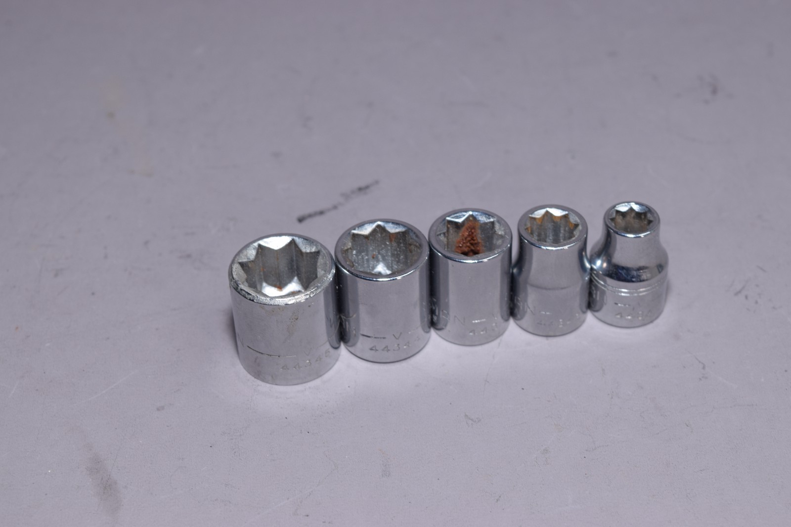 Vintage Craftsman 3/8″ Socket Set 8 pt Double Square 5pc USA 5299 SC1
