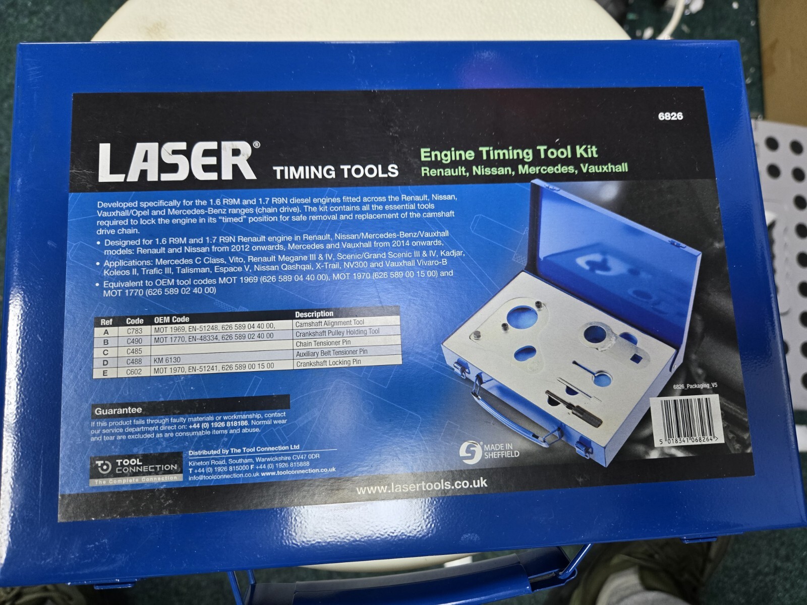 LASER Engine Timing Kit – FOR Renault/Nissan/Mercedes/Vauxhall – 1.6D – 6826