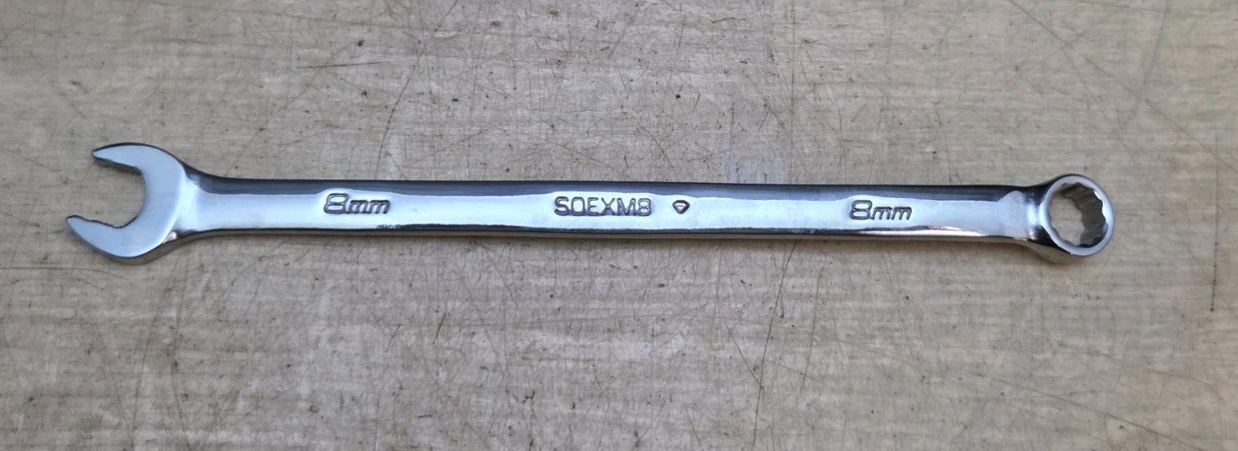 New Snap On SOEXM8- 8mm Flank Drive Plus 12Pt Standard Handle Combination Wrench