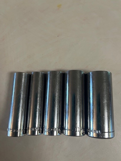 Craftsman 3/8 drive SAE mixed lot of 5 extended sockets easy read