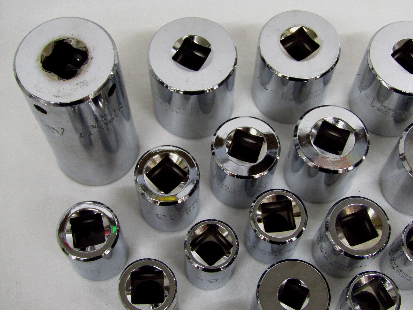 Mixed Lot of 27 PROTO Sockets SAE, 12pt, 1/2″ and 3/8″ Drives