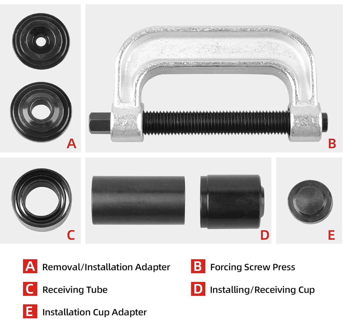 Heavy Duty 4 in 1 Ball Joint Press & U Joint Removal Tool Kit with 4×4 Adapters