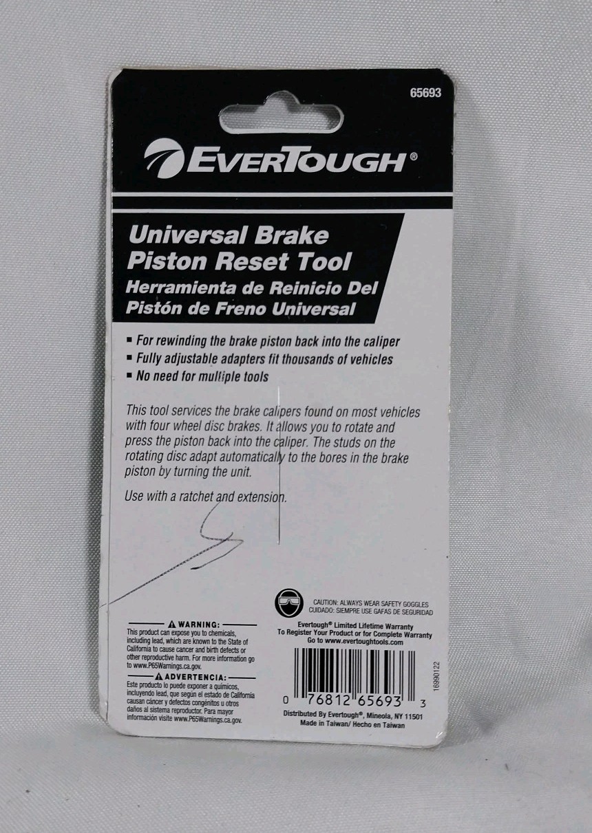 EverTough #65693 – Universal Brake Piston Reset Tool – Sealed New