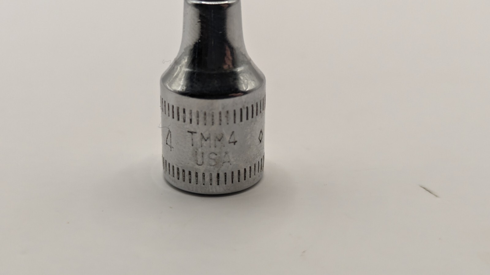 SNAP ON 4MM TMM4 1/4″ DRIVE METRIC 6 POINT SHALLOW CHROME SOCKET