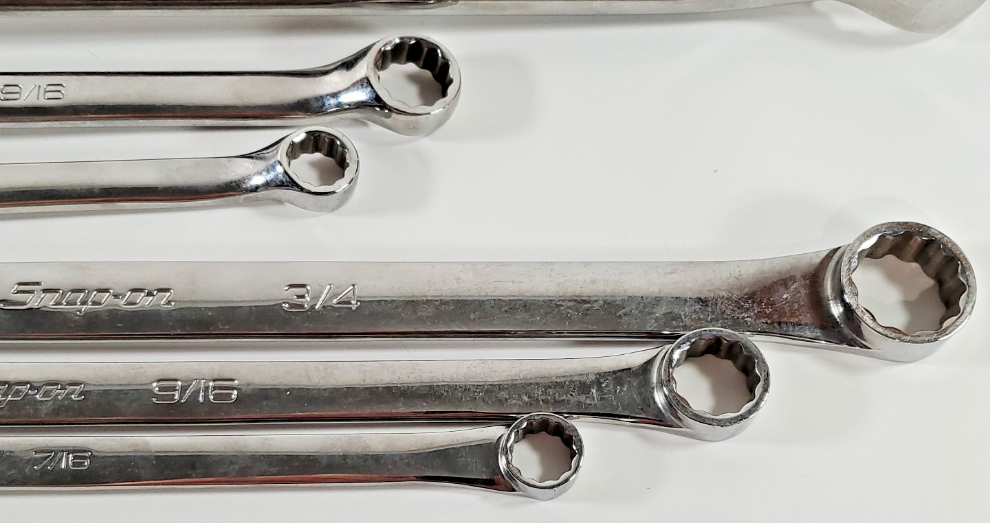 Snap-on Set Of 6 Double Box Wrenches 3 Flank 3/8 to 1 & 3 Offset 3/8 to 3/4