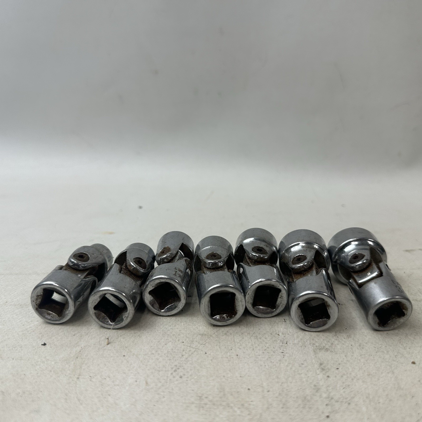 Evercraft SAE Swivel Sockets 12 Point Lot Of 7 3/8” 7/16” 1/2” 9/16” 5/8” 11/16”