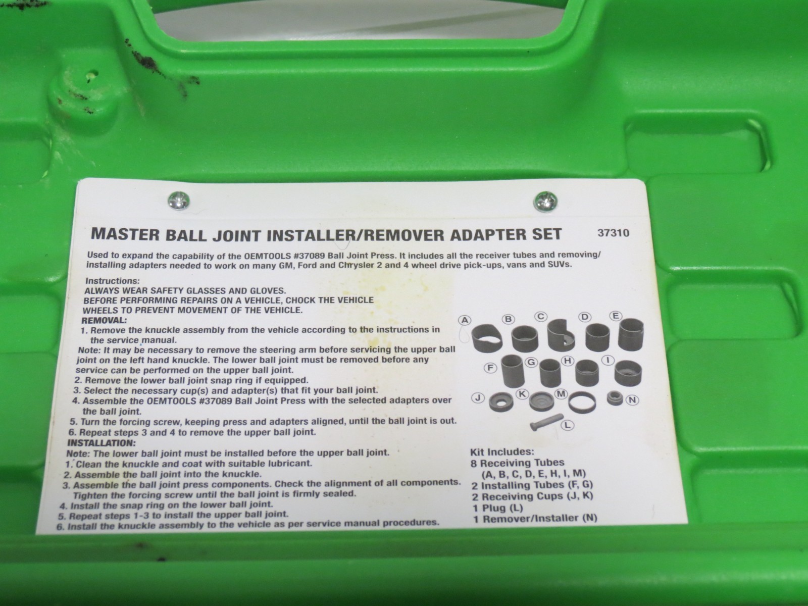 OEMTOOLS 37310 Master Ball Joint Installer/Remover Adapter Set, 14 Pieces