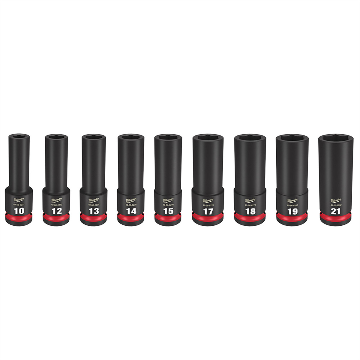 Milwaukee Tool 9PC SHOCKWAVE Impact Duty 1/2″ Drive Metric Deep 6 Point Socket S