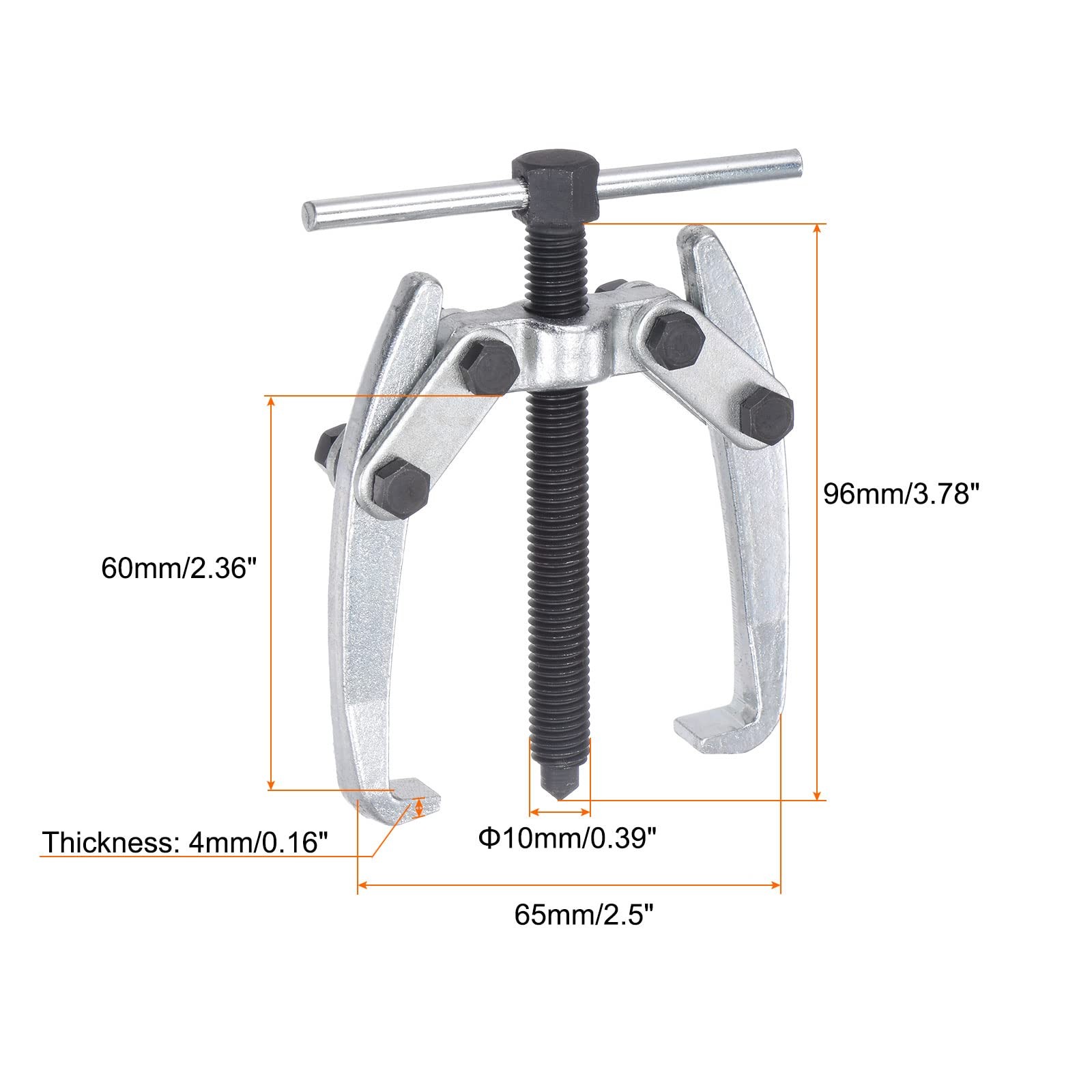 uxcell 2.5″ 2-Jaw Gear Puller for Bearings, Pulleys Remove, High 10mm – 65mm