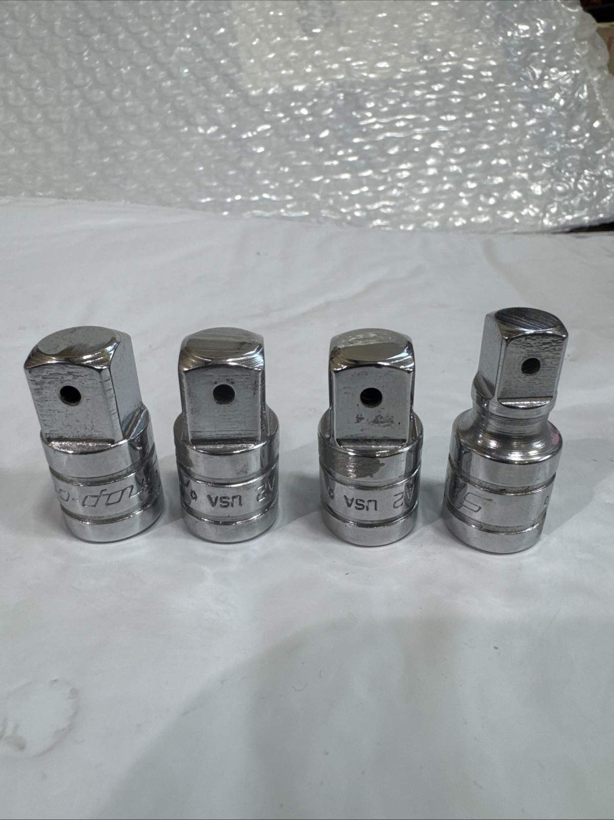 Snap-On 4 Piece Drive Adaptor 3 -3/8 To 1/2″ & 1-3/8 to 3/8 ShortyDrive Lot Set