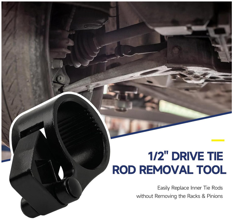 Inner Tie Rod Removal Tool, 27–44mm Hex Wrench with 1/2» Drive for Vehicles