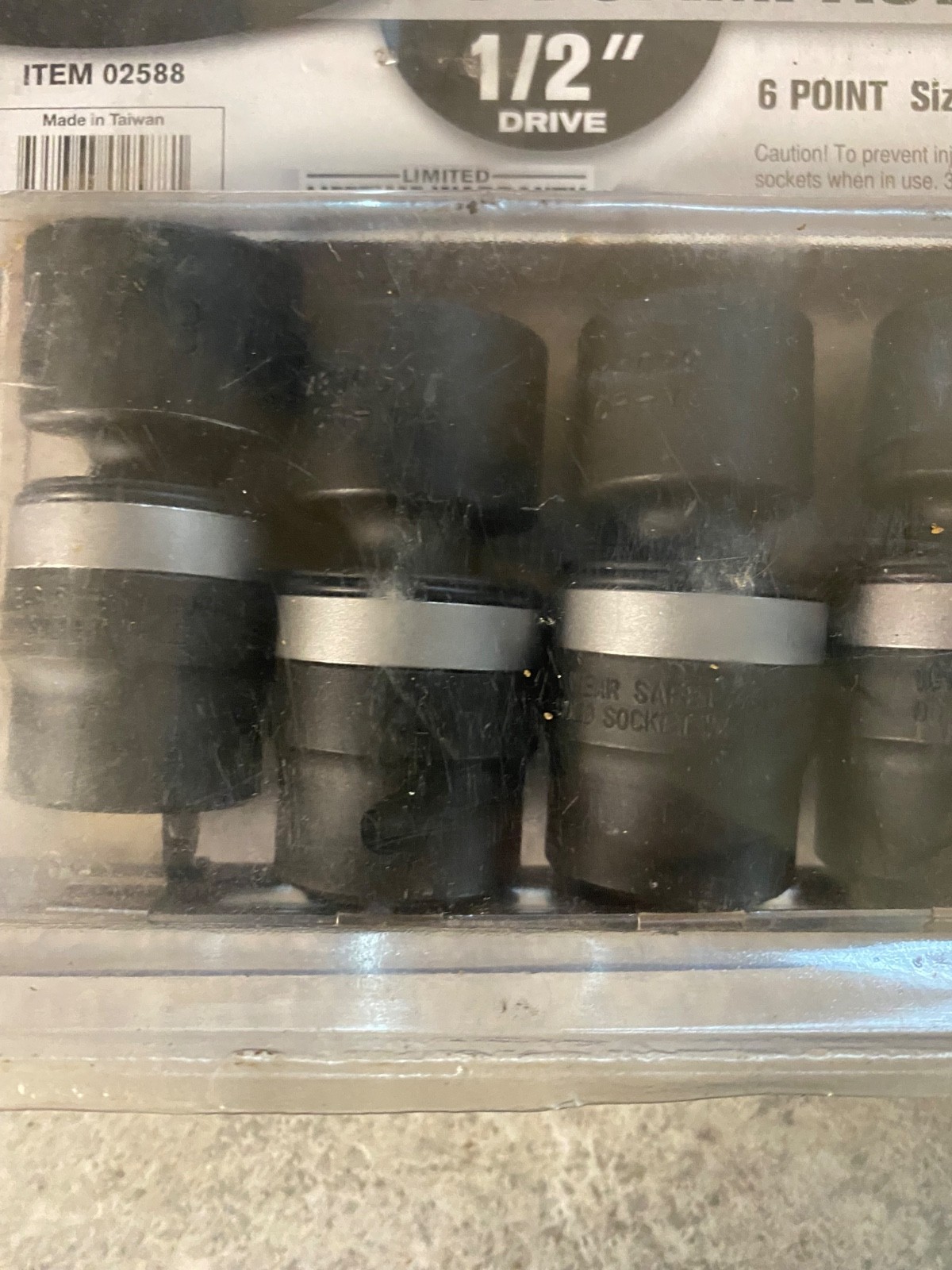 PITTSBURG 7 Pc. 1/2″ Drive SAE Impact Swivel Socket Set (02588) Chrome Vanadium