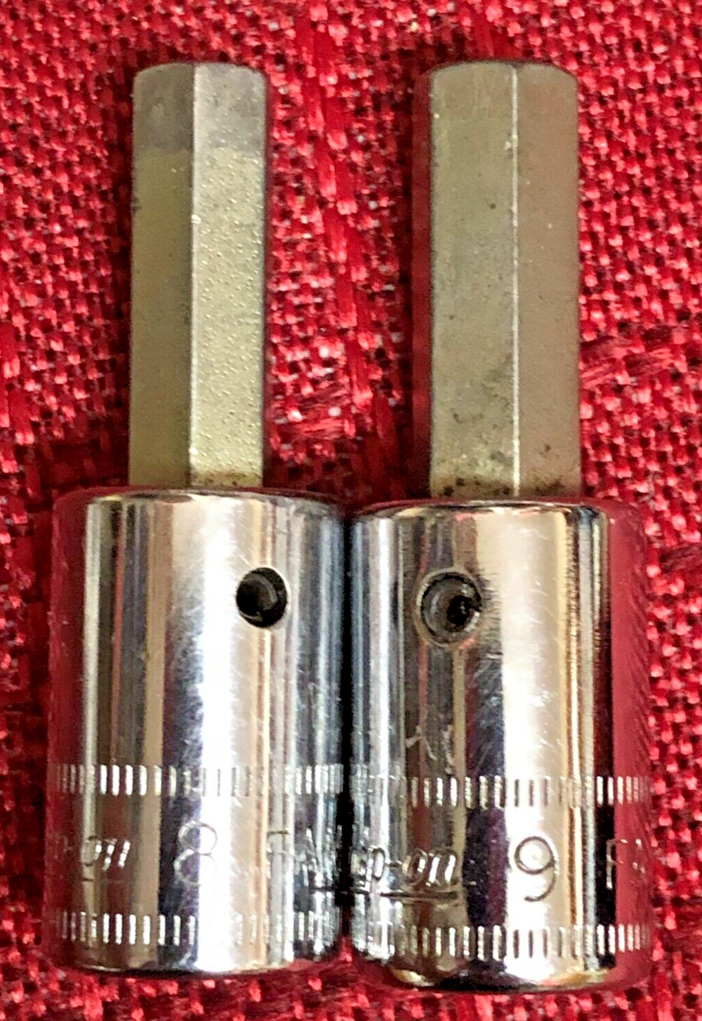 Snap On FAM8A & FAM9 Metric 8&9mm Chrome Hex Bit Socket 3/8″dr 2″L Good 8.5/10 i