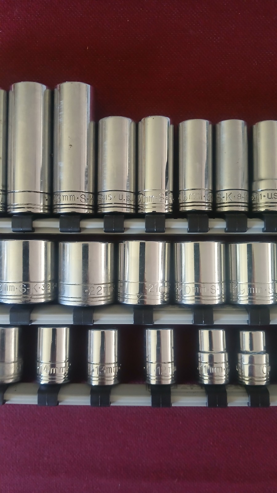 SK Tools USA 31pc 3/8″ Drive 6 pt Metric Sockets 8mm-24mm Shallow 6mm-19mm Deep